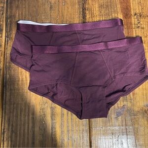 Quince Brand New Panties Undies Gusseted Micromodal Cheeky Brief Small Garnet